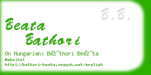 beata bathori business card